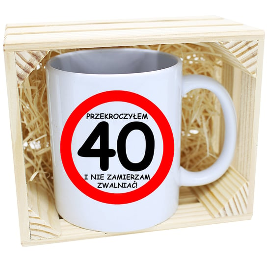 Kubek ceramiczny 40 urodziny J&W biały J&W