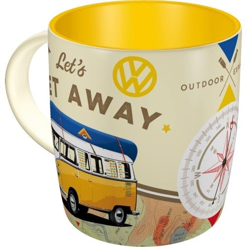 Kubek ceramiczny 43032 VW Bulli - Let Get Away Nostalgic-Art Merchandising, żółty Nostalgic-Art Merchandising