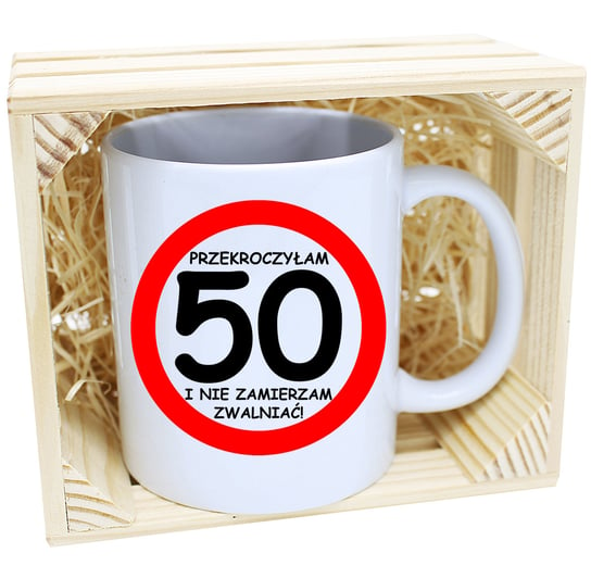 Kubek ceramiczny 50 urodziny J&W biały J&W