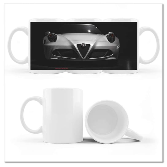 Kubek ceramiczny, Alfa Romeo Samochód Auto, 330 ml, ZeSmakiem, biały ZeSmakiem