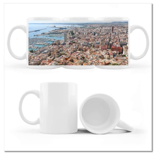 Kubek ceramiczny, Barcelona Panorama, 330 ml, ZeSmakiem, biały ZeSmakiem