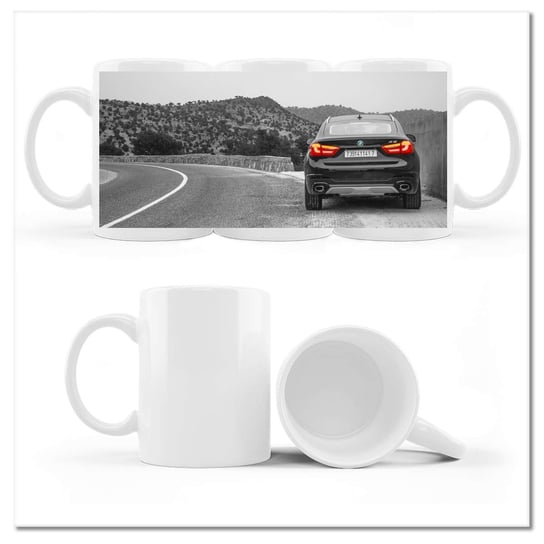 Kubek ceramiczny, BMW czarne X6, 330 ml, ZeSmakiem, biały ZeSmakiem