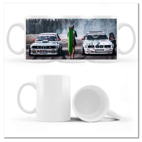 Kubek ceramiczny, BMW Wyścigi dla 2 osób, 330 ml, ZeSmakiem, biały ZeSmakiem
