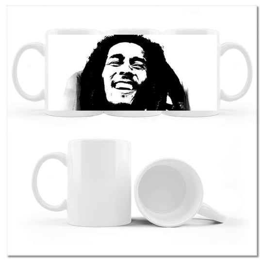 Kubek ceramiczny, Bob Marley, 330 ml, ZeSmakiem, biały ZeSmakiem