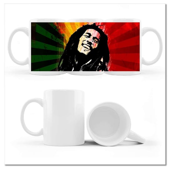 Kubek ceramiczny, Bob Marley Reggae, 330 ml, ZeSmakiem, biały ZeSmakiem