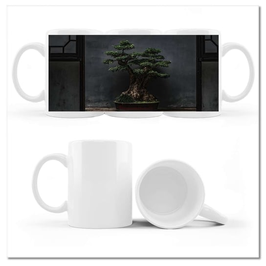 Kubek ceramiczny, Bonsai Drzewko, 330 ml, ZeSmakiem, biały ZeSmakiem