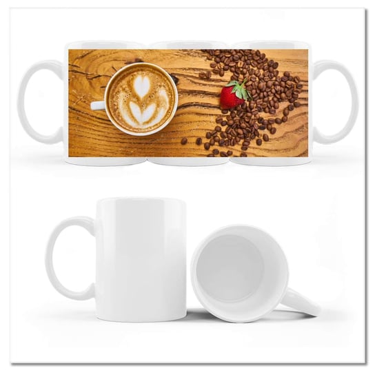 Kubek ceramiczny, Coffee Kaffe, 330 ml, ZeSmakiem, biały ZeSmakiem