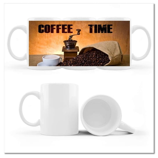 Kubek ceramiczny, Coffee Time, 330 ml, ZeSmakiem, biały ZeSmakiem
