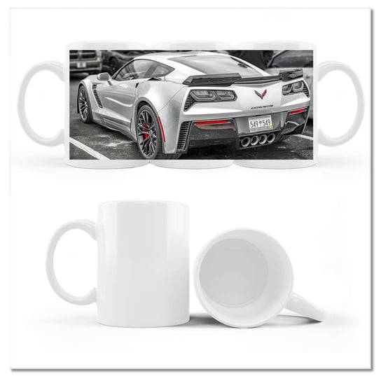 Kubek ceramiczny, Corvette Sport Car, 330 ml, ZeSmakiem, biały ZeSmakiem