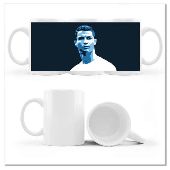 Kubek ceramiczny, Cristiano Ronaldo Piłkarz, 330 ml, ZeSmakiem, biały ZeSmakiem