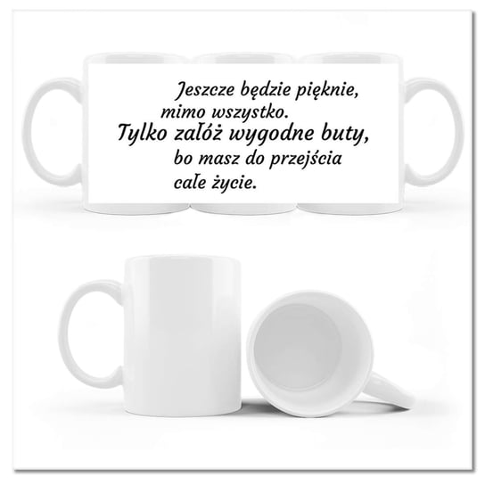 Kubek ceramiczny, Cytaty Jan Paweł 2 Drugi, 330 ml, ZeSmakiem, biały ZeSmakiem