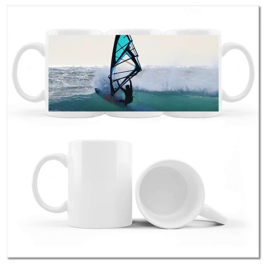 Kubek ceramiczny, Deska surfingowa, 330 ml, ZeSmakiem, biały ZeSmakiem