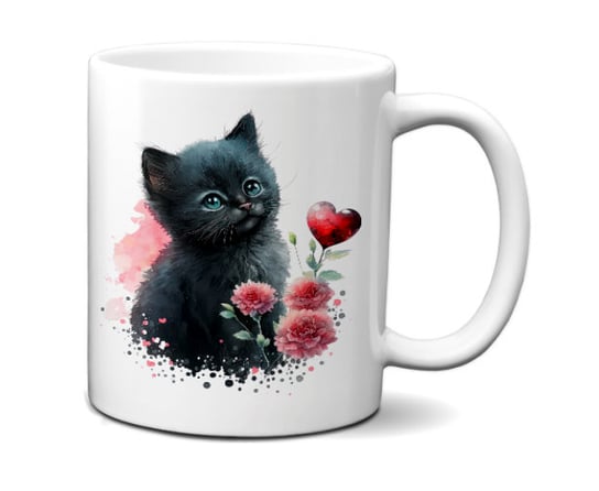 Kubek ceramiczny, Dla Kociarzy Kot Cat V1, 300 ml Mrapol