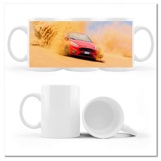 Kubek ceramiczny, Drift na pustyni, 330 ml, ZeSmakiem, biały ZeSmakiem