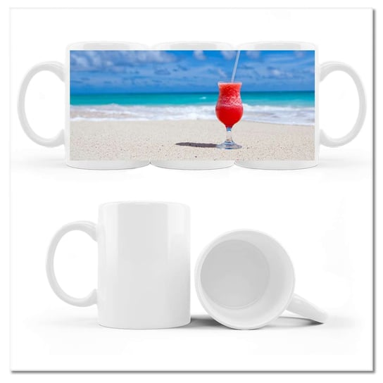 Kubek ceramiczny, Drink na plaży, 330 ml, ZeSmakiem, biały ZeSmakiem