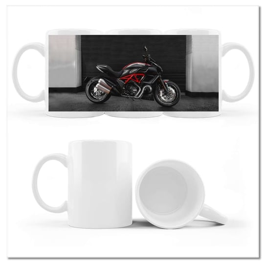 Kubek ceramiczny, Ducati Diavel, 330 ml, ZeSmakiem, biały ZeSmakiem