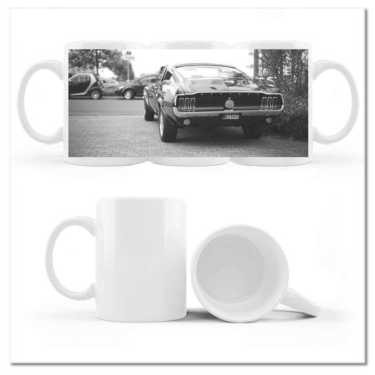 Kubek ceramiczny, Ford Mustang, 330 ml, ZeSmakiem, biały ZeSmakiem