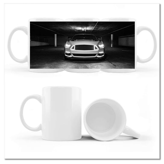 Kubek ceramiczny, Ford Mustang Samochód, 330 ml, ZeSmakiem, biały ZeSmakiem