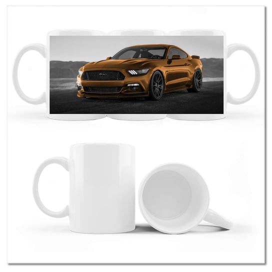 Kubek ceramiczny, Ford Mustang Samochód USA, 330 ml, ZeSmakiem, biały ZeSmakiem