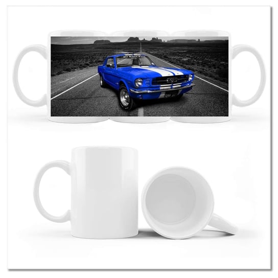 Kubek ceramiczny, Ford Mustang USA, 330 ml, ZeSmakiem, biały ZeSmakiem