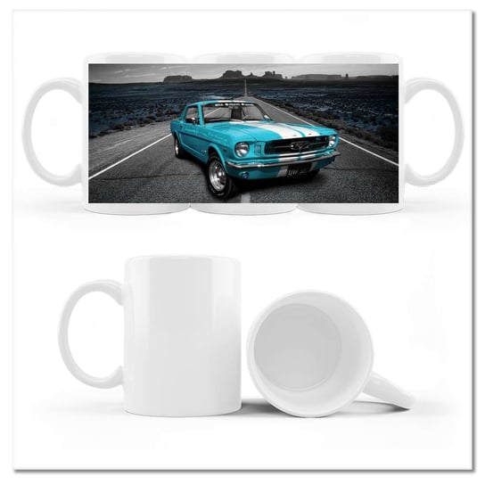 Kubek ceramiczny Foto Błękitny Ford Mustang 330 ml, ZeSmakiem ZeSmakiem