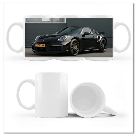 Kubek ceramiczny Foto Czarne Porsche Samochód 330 ml, ZeSmakiem ZeSmakiem