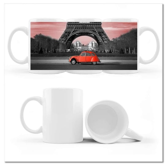 Kubek ceramiczny Foto Czerwone autko Paryż 330 ml, ZeSmakiem ZeSmakiem