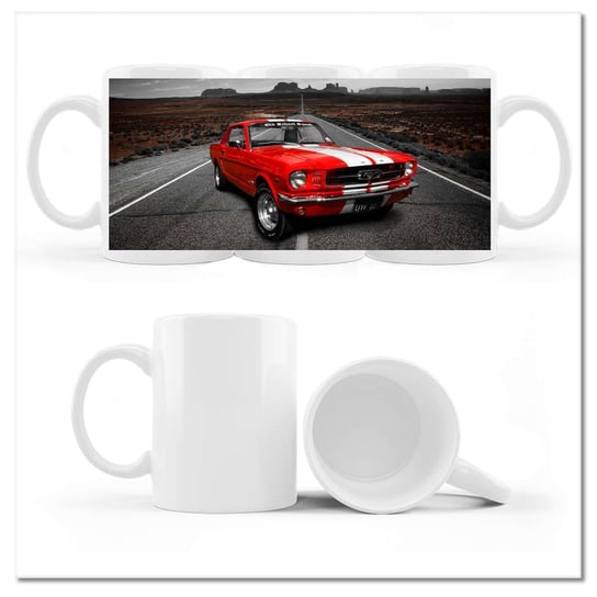 Kubek ceramiczny Foto Czerwony Ford Mustang 330 ml, ZeSmakiem ZeSmakiem