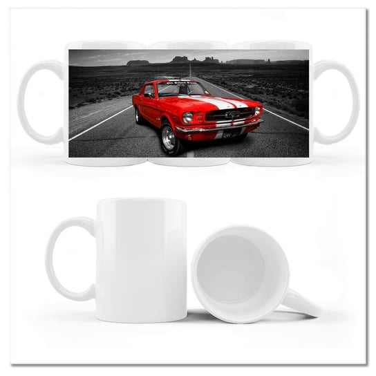 Kubek ceramiczny Foto Czerwony Ford Mustang 330 ml, ZeSmakiem ZeSmakiem