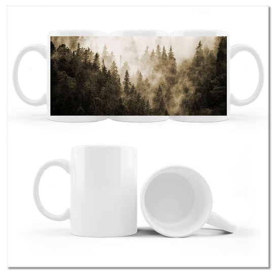 Kubek ceramiczny Foto Krajobraz Sepia Góry Mgła 330 ml, ZeSmakiem ZeSmakiem