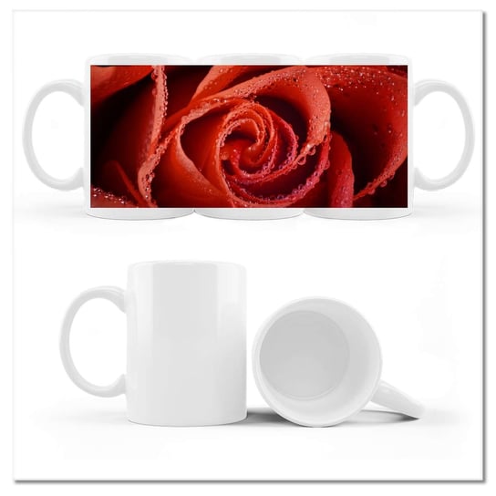 Kubek ceramiczny Foto Krople rosy na róży 330 ml, ZeSmakiem ZeSmakiem