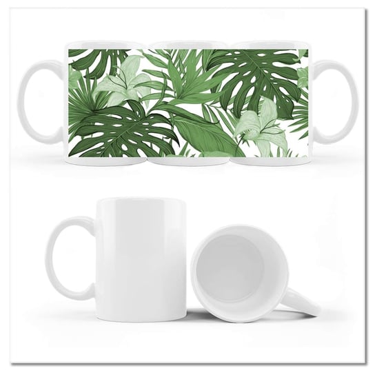 Kubek ceramiczny Foto Monstera Nowoczesny wzór 330 ml, ZeSmakiem ZeSmakiem