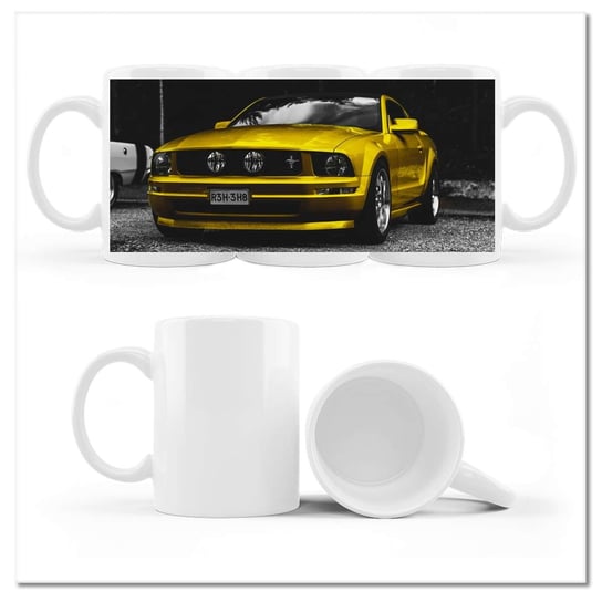 Kubek ceramiczny Foto Żółty Ford Mustang 330 ml, ZeSmakiem ZeSmakiem