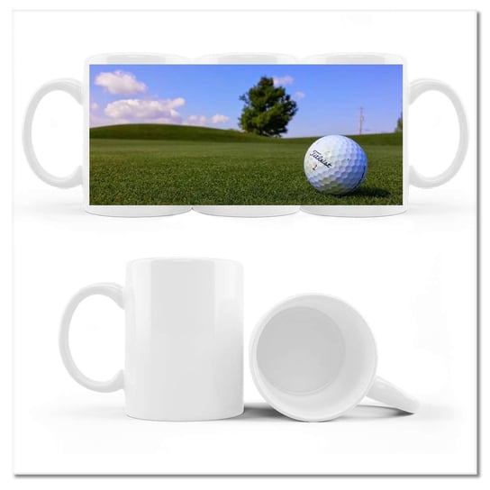 Kubek ceramiczny, Gra w golfa, 330 ml, ZeSmakiem, biały ZeSmakiem