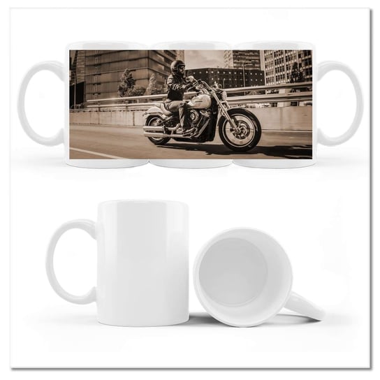 Kubek ceramiczny, Harley Davidson Motocykl, 330 ml, ZeSmakiem, biały ZeSmakiem