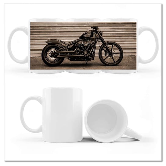 Kubek ceramiczny, Harley Davidson Motocykl, 330 ml, ZeSmakiem, biały ZeSmakiem