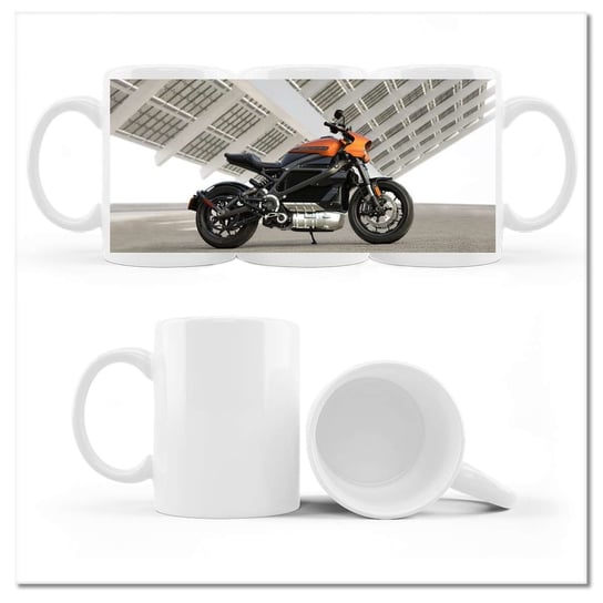 Kubek ceramiczny, Harley Davidson Motocykl, 330 ml, ZeSmakiem, biały ZeSmakiem