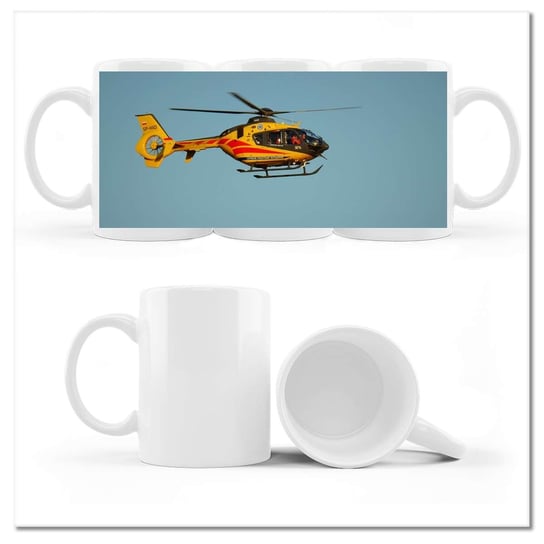 Kubek ceramiczny, Helikopter EC135 LPR, 330 ml, ZeSmakiem, biały ZeSmakiem