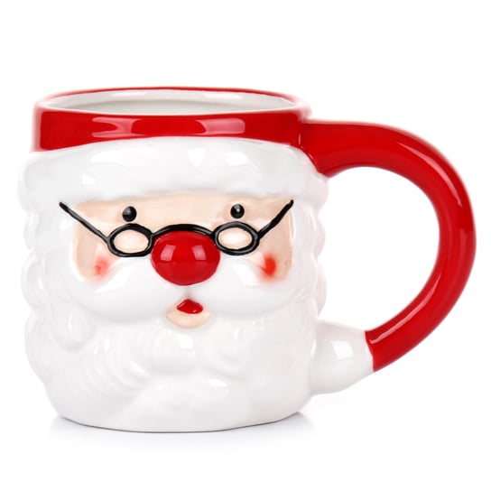 Kubek ceramiczny, Holly Jolly, Święty Mikołaj, 500 ml, biały Empik