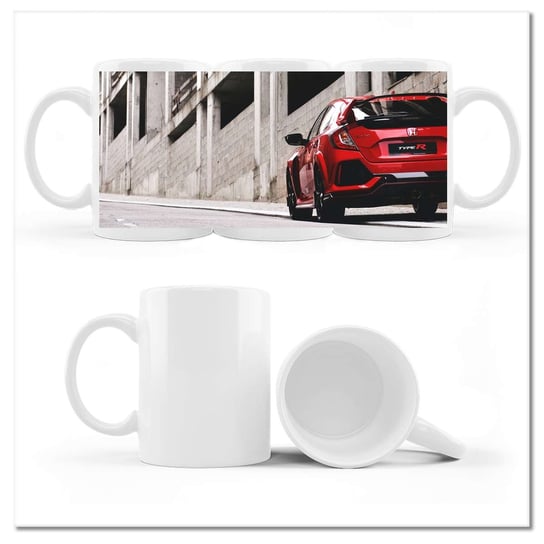 Kubek ceramiczny, Honda Civic R-Type Red, 330 ml, ZeSmakiem, biały ZeSmakiem