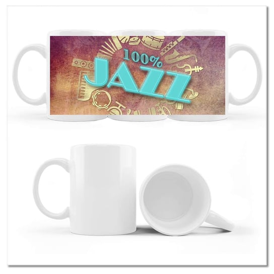 Kubek ceramiczny, Jazz, 330 ml, ZeSmakiem, biały ZeSmakiem