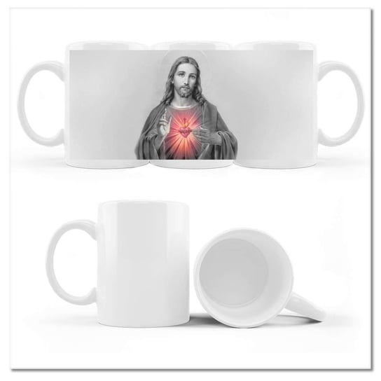 Kubek ceramiczny, Jezus Chrystus, 330 ml, ZeSmakiem, biały ZeSmakiem