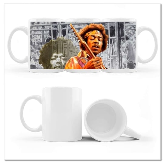 Kubek ceramiczny, Jimi Hendrix, 330 ml, ZeSmakiem, biały ZeSmakiem