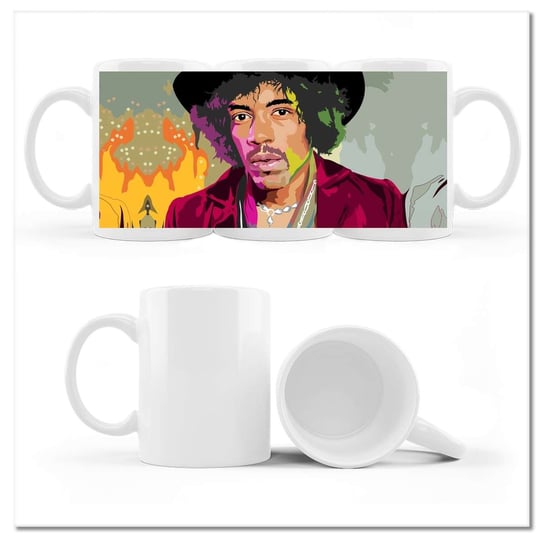 Kubek ceramiczny, Jimi Hendrix, 330 ml, ZeSmakiem, biały ZeSmakiem