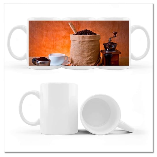 Kubek ceramiczny, Kawa, 330 ml, ZeSmakiem, biały ZeSmakiem