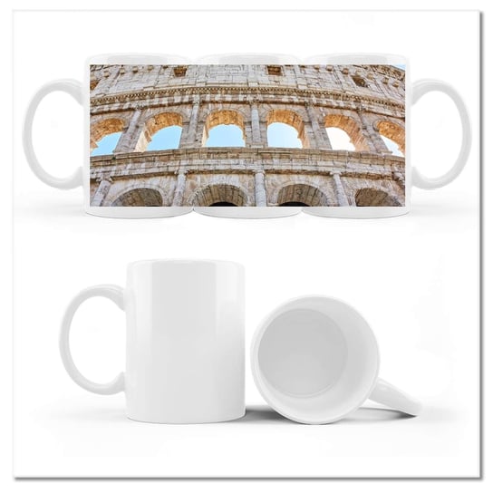 Kubek ceramiczny, Koloseum Rzym, 330 ml, ZeSmakiem, biały ZeSmakiem