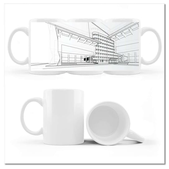 Kubek ceramiczny, Koncept dla architekta, 330 ml, ZeSmakiem, biały ZeSmakiem