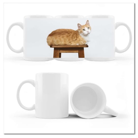 Kubek ceramiczny, Kot Kotki , 330 ml, ZeSmakiem, biały ZeSmakiem