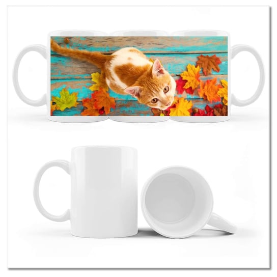 Kubek ceramiczny, Kot Kotki, 330 ml, ZeSmakiem, biały ZeSmakiem