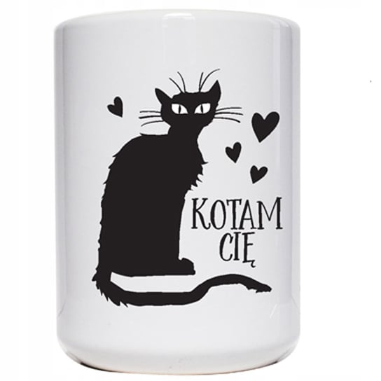 Kubek ceramiczny Kotam Cię, na walentynki z kotem dla kociarza, kociary, 450 ml, Sowia Aleja Inna marka
